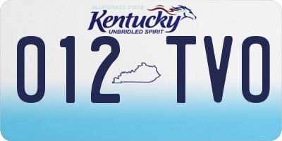 KY license plate 012TVO