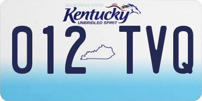 KY license plate 012TVQ