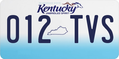 KY license plate 012TVS