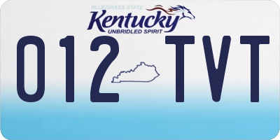 KY license plate 012TVT