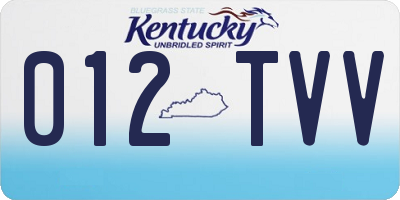 KY license plate 012TVV