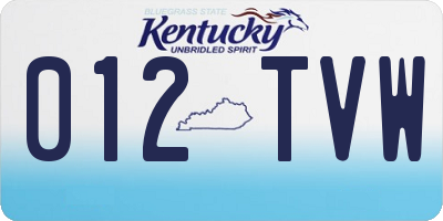 KY license plate 012TVW