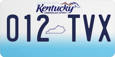 KY license plate 012TVX