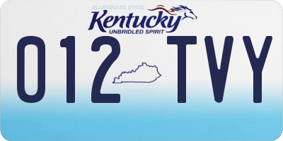 KY license plate 012TVY
