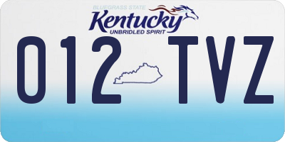 KY license plate 012TVZ