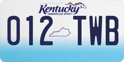 KY license plate 012TWB
