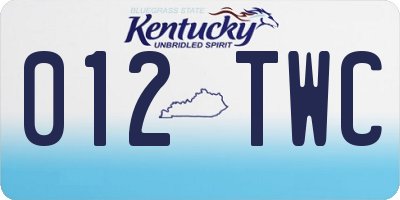 KY license plate 012TWC