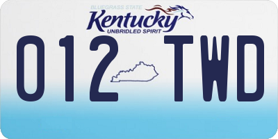 KY license plate 012TWD
