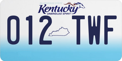 KY license plate 012TWF