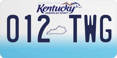 KY license plate 012TWG