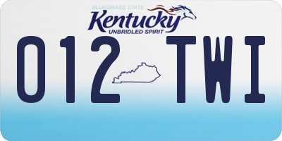 KY license plate 012TWI