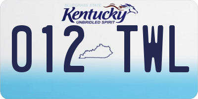 KY license plate 012TWL