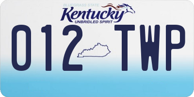 KY license plate 012TWP