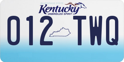 KY license plate 012TWQ