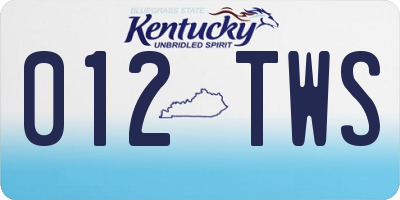 KY license plate 012TWS