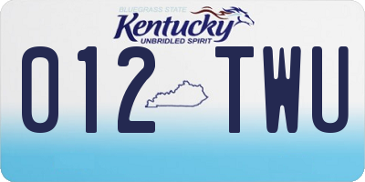 KY license plate 012TWU