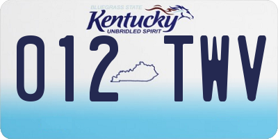 KY license plate 012TWV