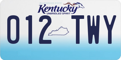 KY license plate 012TWY