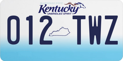 KY license plate 012TWZ