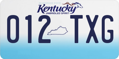 KY license plate 012TXG