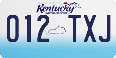 KY license plate 012TXJ