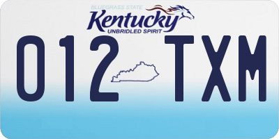 KY license plate 012TXM