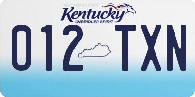 KY license plate 012TXN
