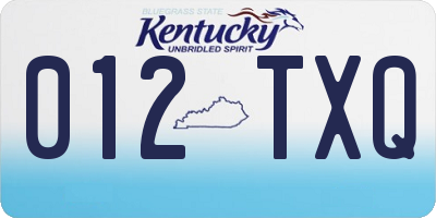 KY license plate 012TXQ