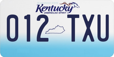 KY license plate 012TXU