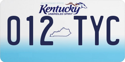 KY license plate 012TYC