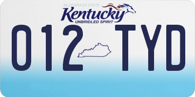 KY license plate 012TYD