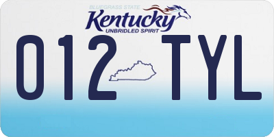 KY license plate 012TYL