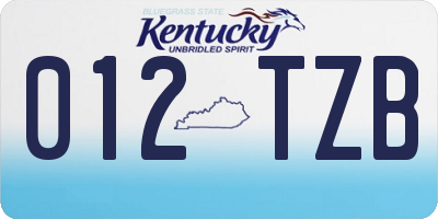 KY license plate 012TZB