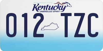 KY license plate 012TZC