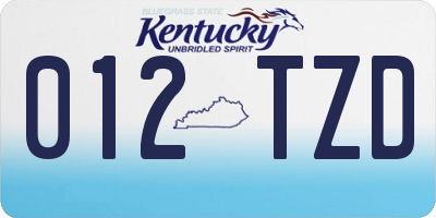 KY license plate 012TZD