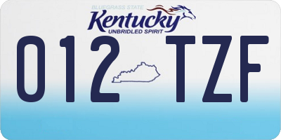 KY license plate 012TZF