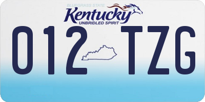 KY license plate 012TZG