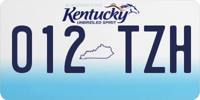 KY license plate 012TZH