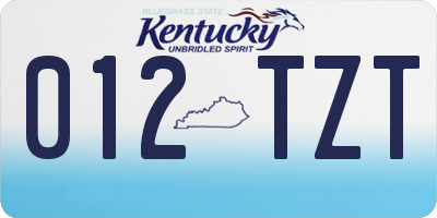 KY license plate 012TZT