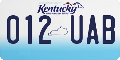 KY license plate 012UAB