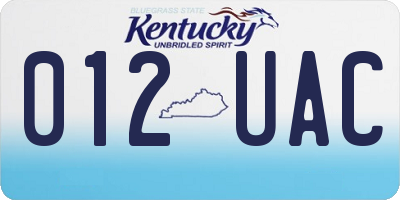 KY license plate 012UAC