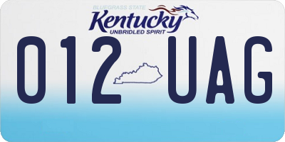 KY license plate 012UAG