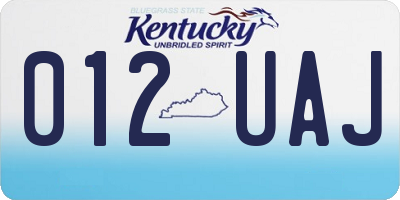 KY license plate 012UAJ
