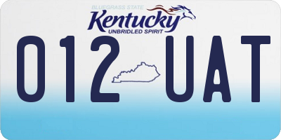 KY license plate 012UAT
