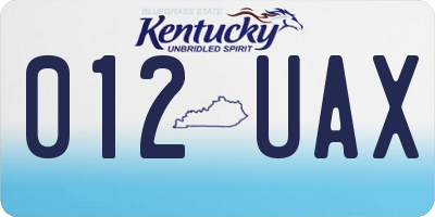 KY license plate 012UAX