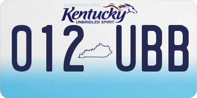 KY license plate 012UBB