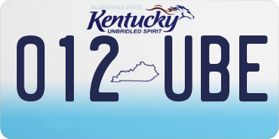 KY license plate 012UBE