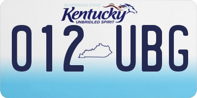 KY license plate 012UBG