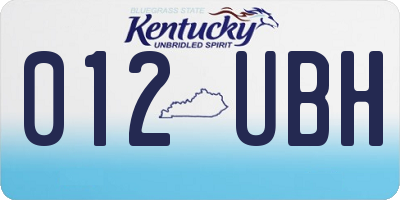 KY license plate 012UBH
