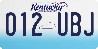 KY license plate 012UBJ